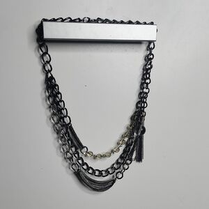 Talbots Black and Silver Multi-Chain Necklace